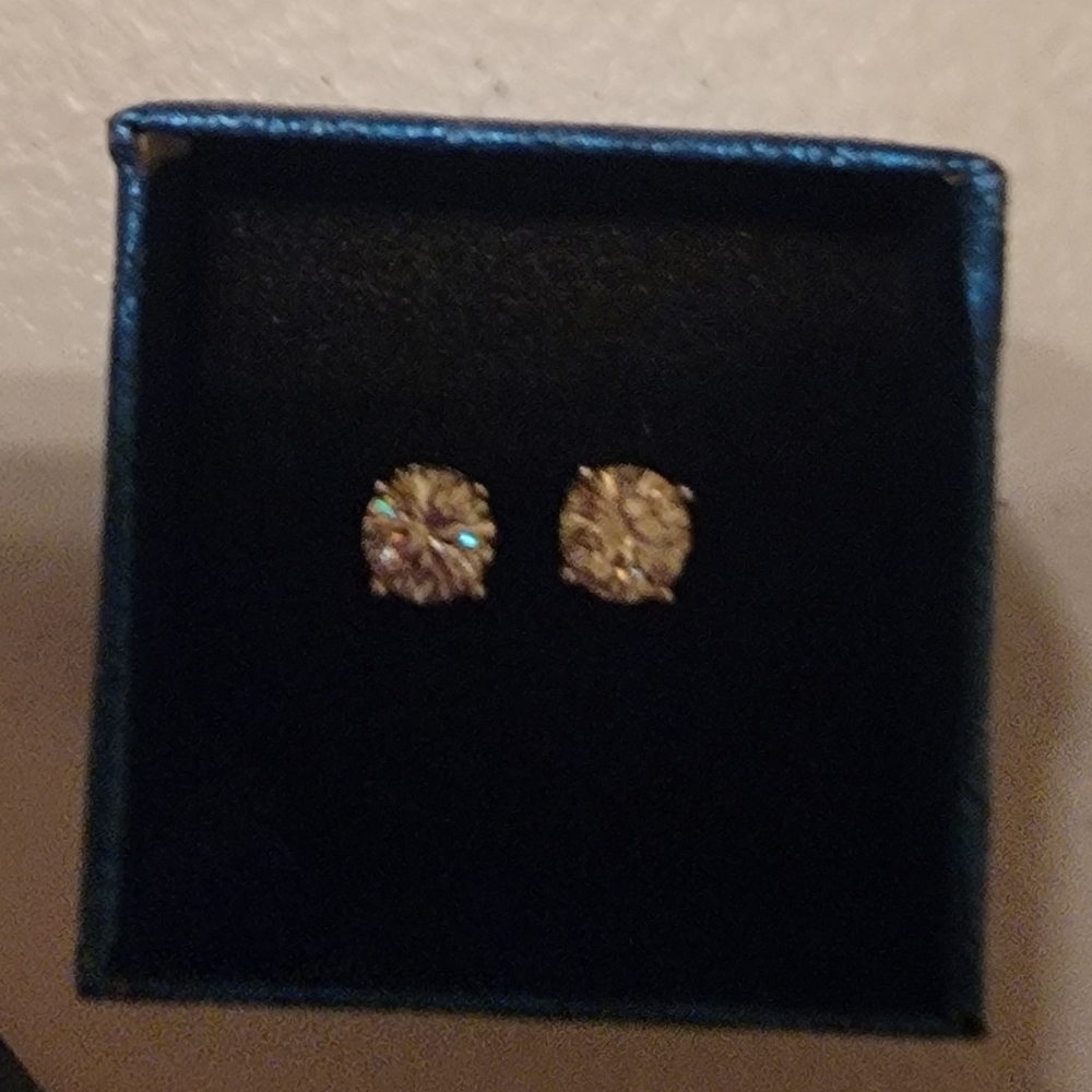Moissanite Silver Stud Earrings.
